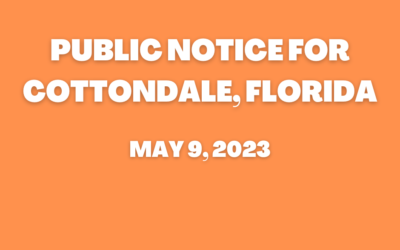 Public Notice For The City of Cottondale, Florida