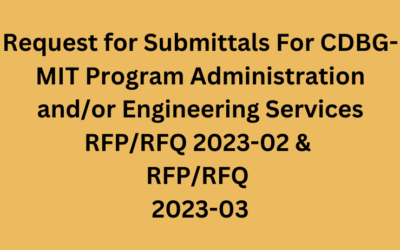 CDBG-MIT Mitigation Administration and/or Engineering Services RFP/RFQ